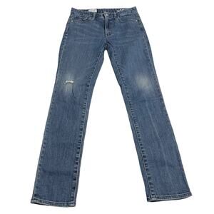 Gap Womens Jeans Size 24 Always Skinny High Rise Distressed Stretch Blue Denim